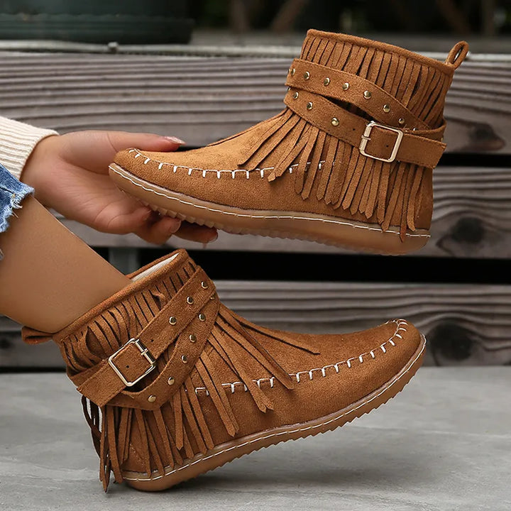 Stylowe damskie buty zimowe - Sienna-Beżowy-36-Trend Polska