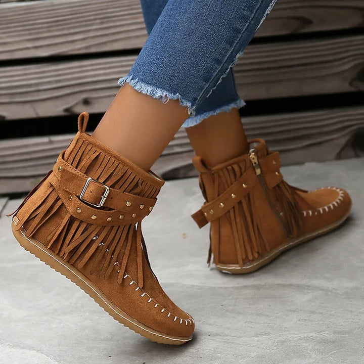 Stylowe damskie buty zimowe - Sienna-Beżowy-36-Trend Polska
