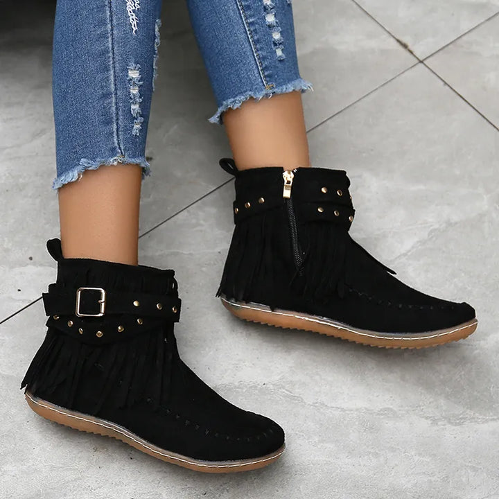 Stylowe damskie buty zimowe - Sienna-Beżowy-36-Trend Polska