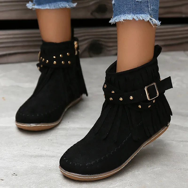 Stylowe damskie buty zimowe - Sienna-Beżowy-36-Trend Polska