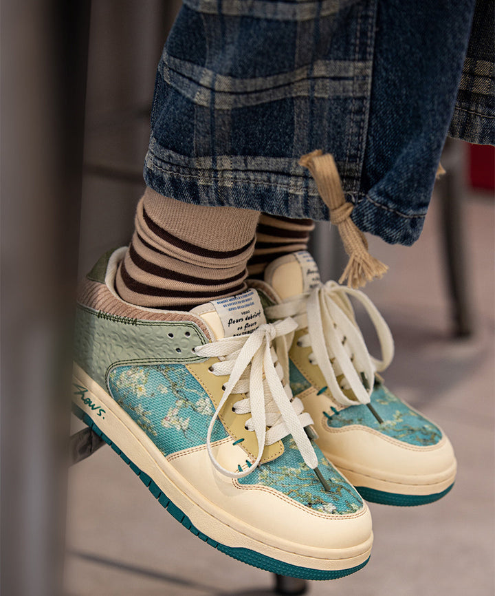 Stylowe damskie i męskie sneakersy z nadrukiem kwiatów migdałowca – Arta-EU35-Trend Polska