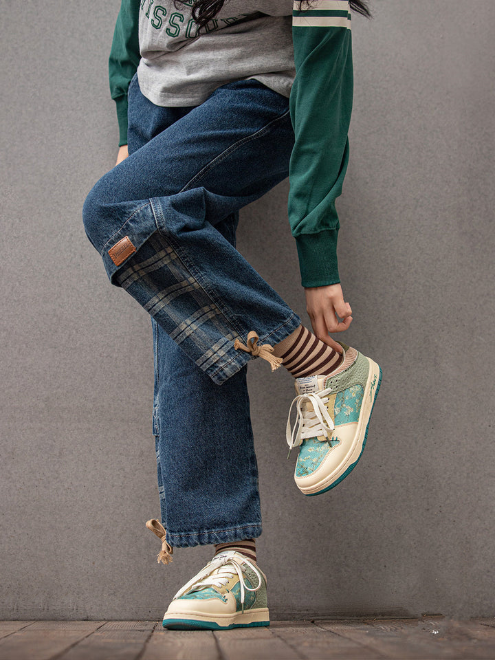 Stylowe damskie i męskie sneakersy z nadrukiem kwiatów migdałowca – Arta-EU35-Trend Polska