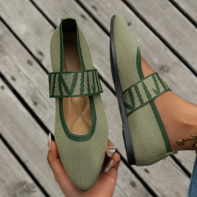 Stylowe damskie letnie buty z ostrym noskiem - Lina-36-Zielony-Trend Polska