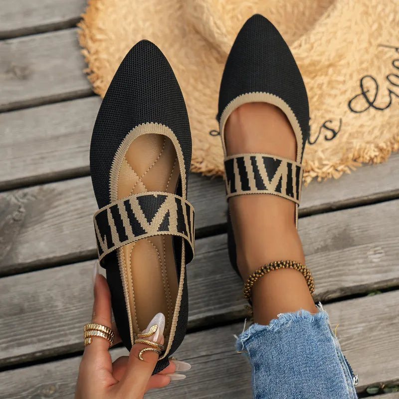 Stylowe damskie letnie buty z ostrym noskiem - Lina-36-Beżowy-Trend Polska