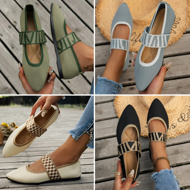 Stylowe damskie letnie buty z ostrym noskiem - Lina-36-Beżowy-Trend Polska