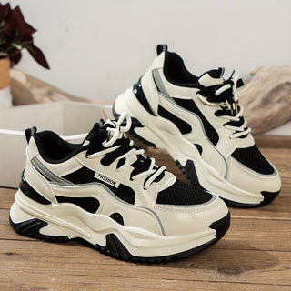 Stylowe Damskie Sneakersy na Wysokiej Podeszwie – Romi-Czarny-35-Trend Polska