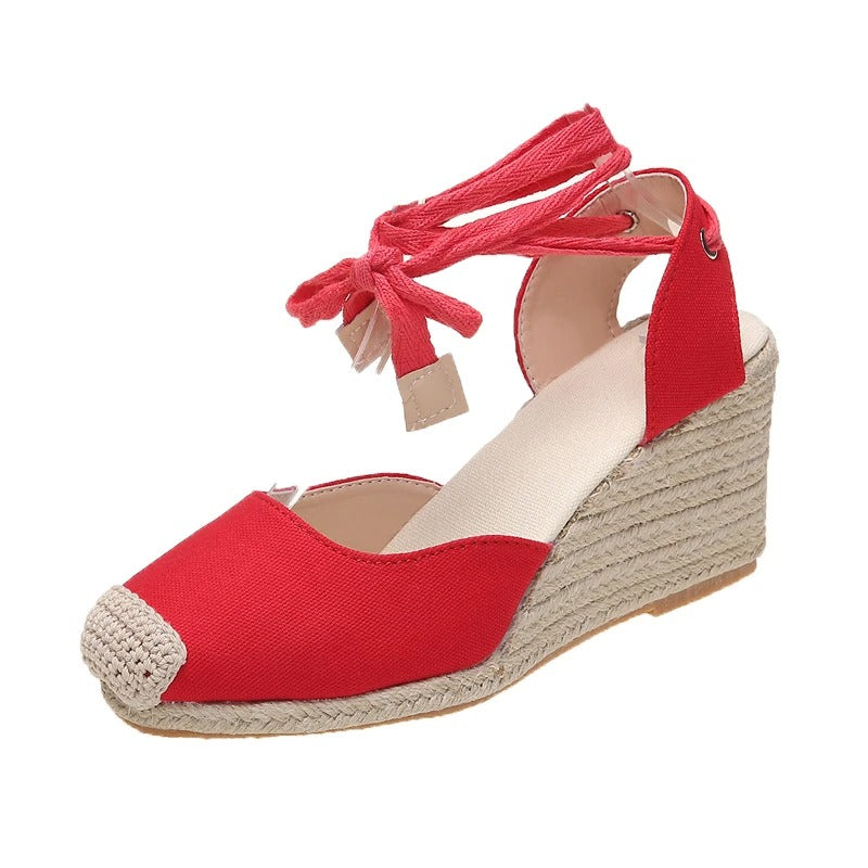 Stylowe espadryle sandały dla kobiet – Maribel-Rot-35-Trend Polska