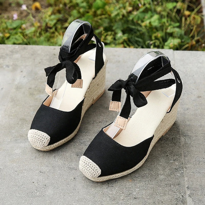 Stylowe espadryle sandały dla kobiet – Maribel-Biały-35-Trend Polska