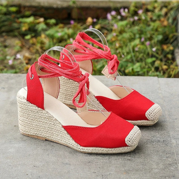 Stylowe espadryle sandały dla kobiet – Maribel-Biały-35-Trend Polska