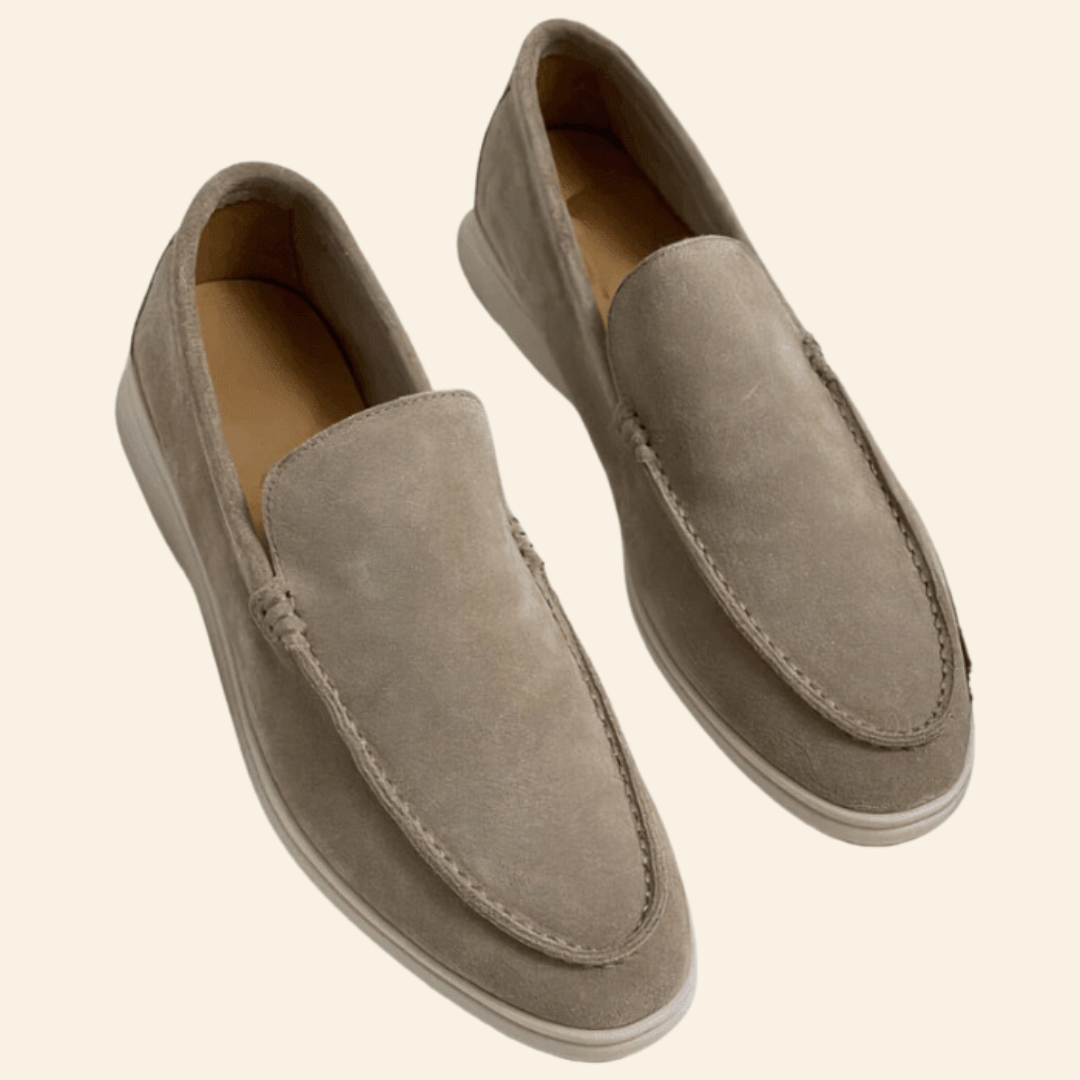Stylowe i komfortowe zamszowe loafersy - Mason-Beżowy-39-Trend Polska