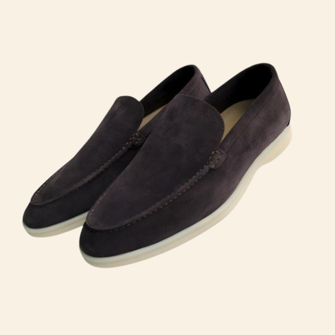 Stylowe i komfortowe zamszowe loafersy - Mason-Ciemnobrązowy-39-Trend Polska