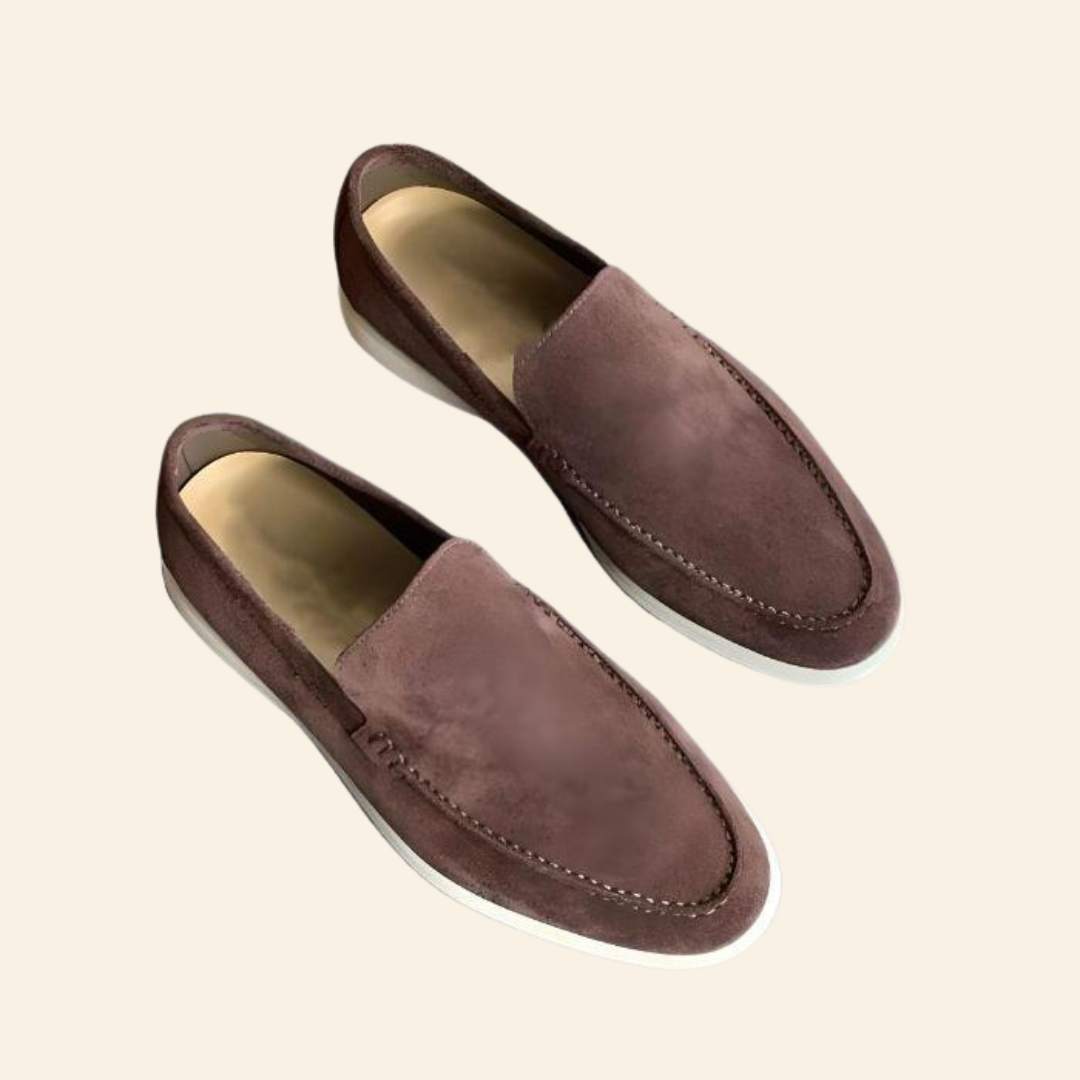 Stylowe i komfortowe zamszowe loafersy - Mason-Czerwono-brązowy-39-Trend Polska