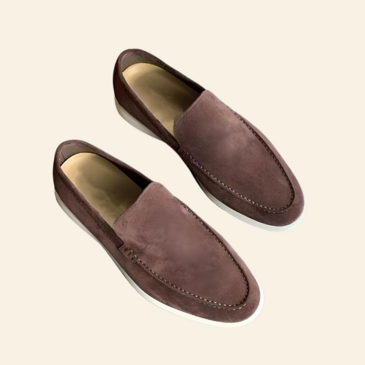Stylowe i komfortowe zamszowe loafersy - Mason-Czerwono-brązowy-39-Trend Polska