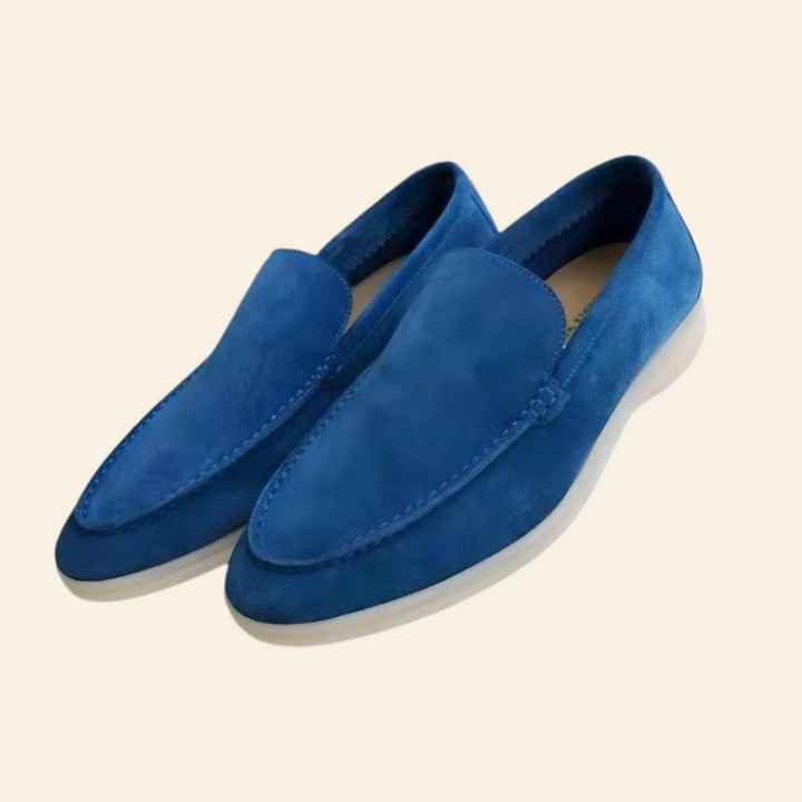 Stylowe i komfortowe zamszowe loafersy - Mason-Niebieski-39-Trend Polska