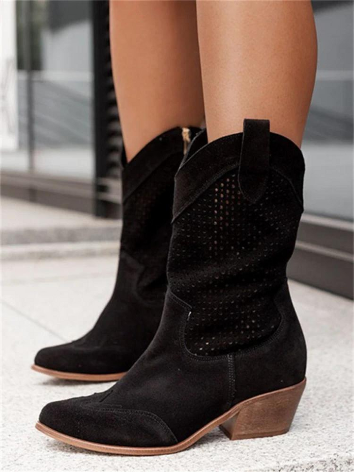 Stylowe i Oddychające Cowboyskie Botki - Savannah-Czarny-35-Trend Polska