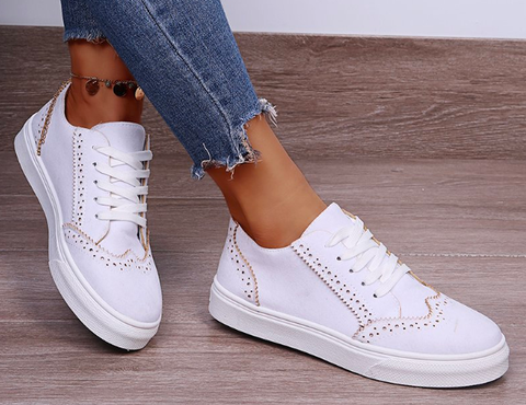 Stylowe i Wygodne Sneakersy Damskie - LunaWalk-Biały-36-Trend Polska