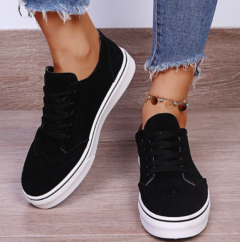 Stylowe i Wygodne Sneakersy Damskie - LunaWalk-Czarny-36-Trend Polska