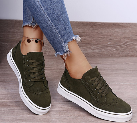 Stylowe i Wygodne Sneakersy Damskie - LunaWalk-Zielony-36-Trend Polska