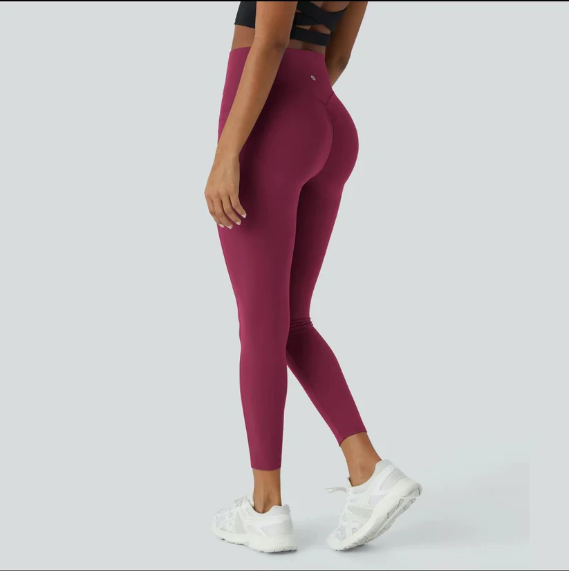 Stylowe legginsy push-up – Mila | Natychmiastowy efekt podniesienia-S-Ciemnoczerwony-Trend Polska