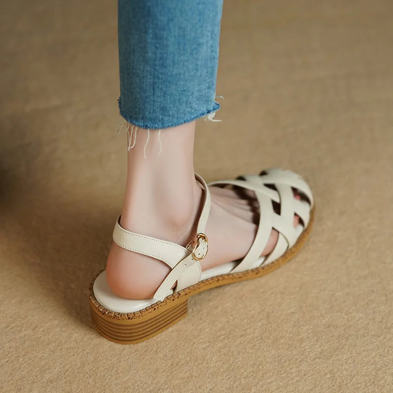 Stylowe letnie buty z wygodną podeszwą – Amira-Brązowy-35-Trend Polska