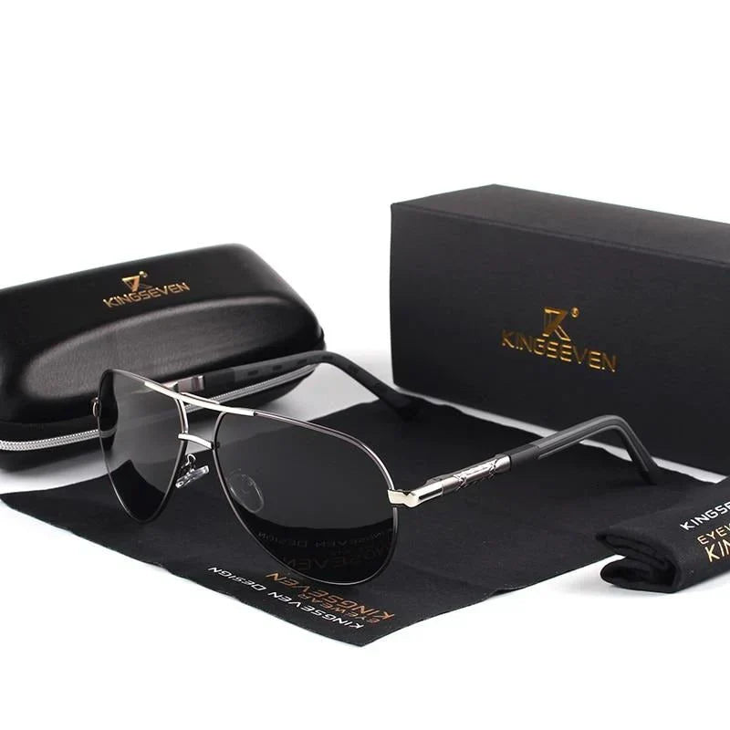 Stylowe męskie okulary przeciwsłoneczne z filtrem UV400 – Lennart-Szaro-Czarny-Trend Polska