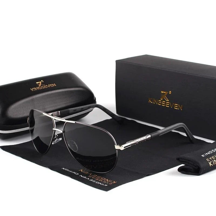 Stylowe męskie okulary przeciwsłoneczne z filtrem UV400 – Lennart-Szaro-Czarny-Trend Polska