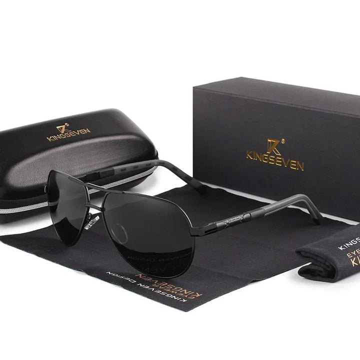 Stylowe męskie okulary przeciwsłoneczne z filtrem UV400 – Lennart-Złoto-Czarny-Trend Polska
