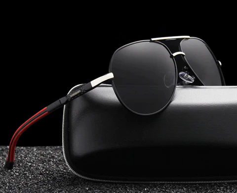 Stylowe męskie okulary przeciwsłoneczne z filtrem UV400 – Lennart-Złoto-Czarny-Trend Polska