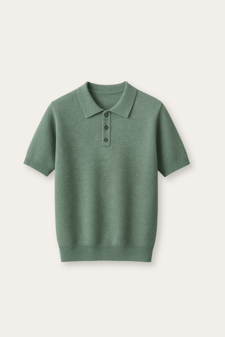 Stylowe męskie polo z kaszmirowo-merynosowej wełny – Eliano-S-Trend Polska