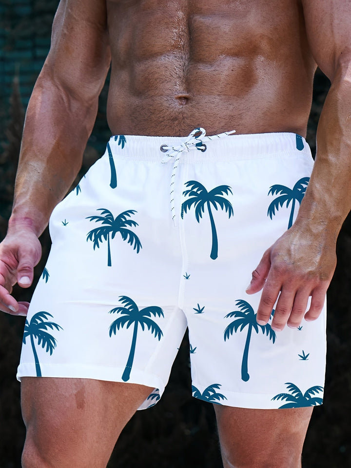 Stylowe męskie szorty kąpielowe z nadrukiem palmowym | 1 kup, 1 gratis - PalmRush-S-Trend Polska