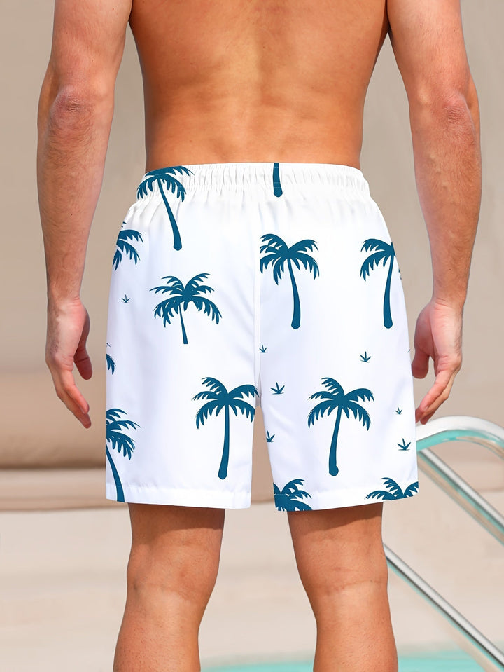 Stylowe męskie szorty kąpielowe z nadrukiem palmowym | 1 kup, 1 gratis - PalmRush-S-Trend Polska