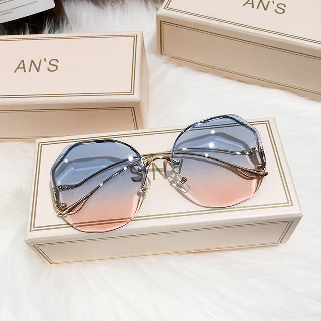 Stylowe okulary przeciwsłoneczne Boho dla kobiet - Luna Shades-Niebiesko-Różowy-Trend Polska