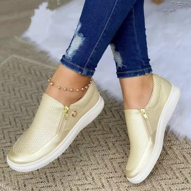 Stylowe ortopedyczne buty damskie - Elara-Złoto-36-Trend Polska
