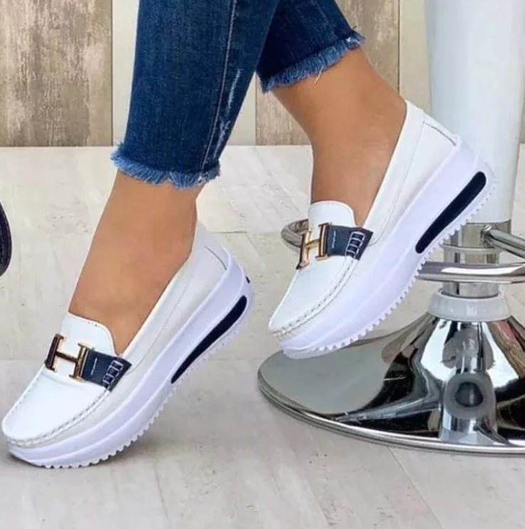 Stylowe ortopedyczne buty damskie na bezbolesne chodzenie – Selina-Biały-35-Trend Polska