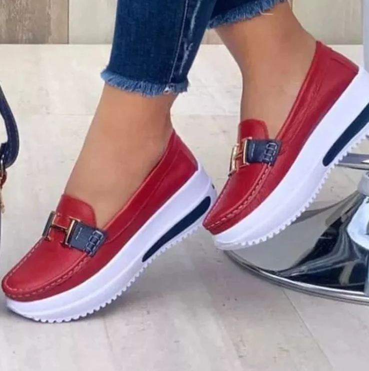 Stylowe ortopedyczne buty damskie na bezbolesne chodzenie – Selina-Rot-35-Trend Polska