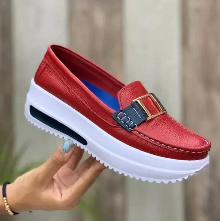 Stylowe ortopedyczne buty damskie na bezbolesne chodzenie – Selina-Niebieski-35-Trend Polska