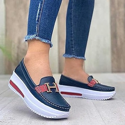 Stylowe ortopedyczne buty damskie na bezbolesne chodzenie – Selina-Niebieski-35-Trend Polska
