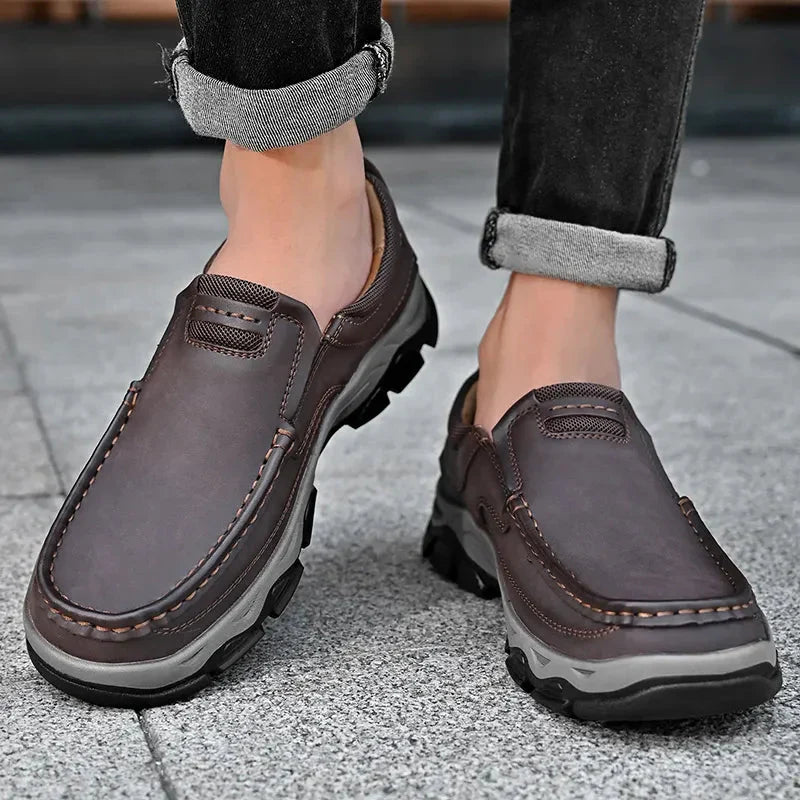 Stylowe ortopedyczne buty męskie - Lucas-39-Brązowy-Trend Polska