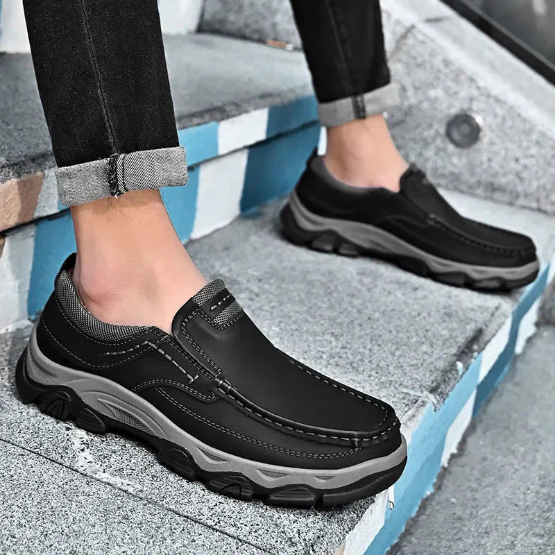 Stylowe ortopedyczne buty męskie - Lucas-39-Brązowy-Trend Polska