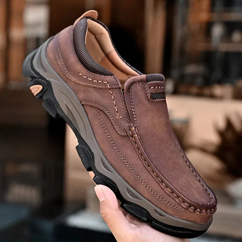 Stylowe ortopedyczne buty męskie - Lucas-39-Brązowy-Trend Polska