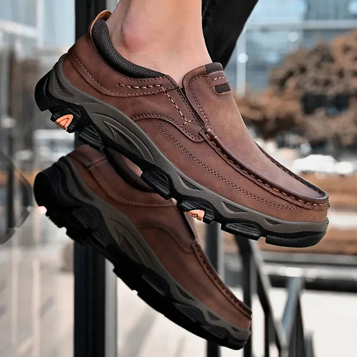 Stylowe ortopedyczne buty męskie - Lucas-39-Brązowy-Trend Polska