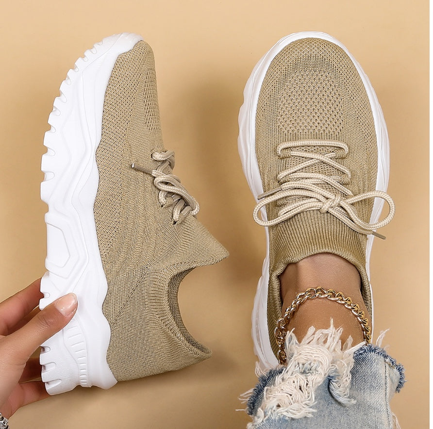 Stylowe ortopedyczne sneakersy damskie - Elena-Beżowy-35-Trend Polska