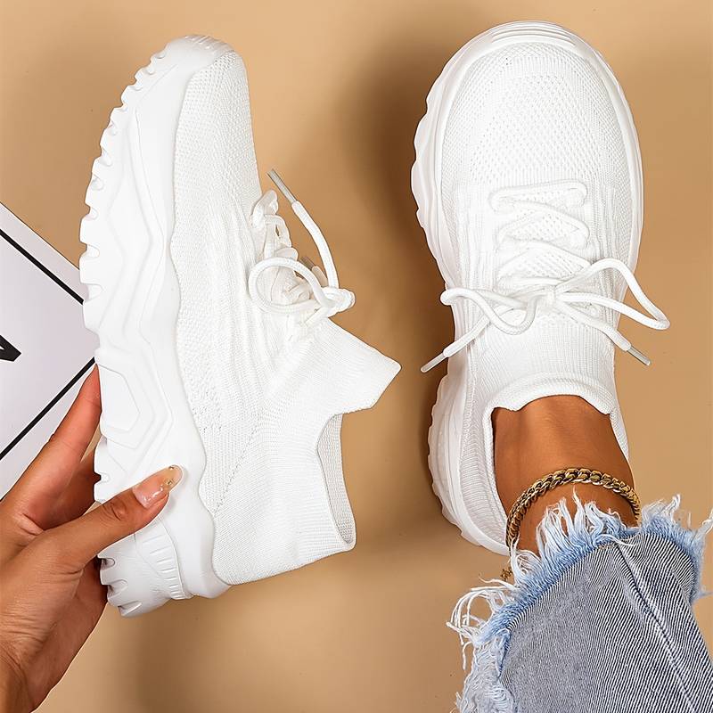 Stylowe ortopedyczne sneakersy damskie - Elena-Biały-35-Trend Polska