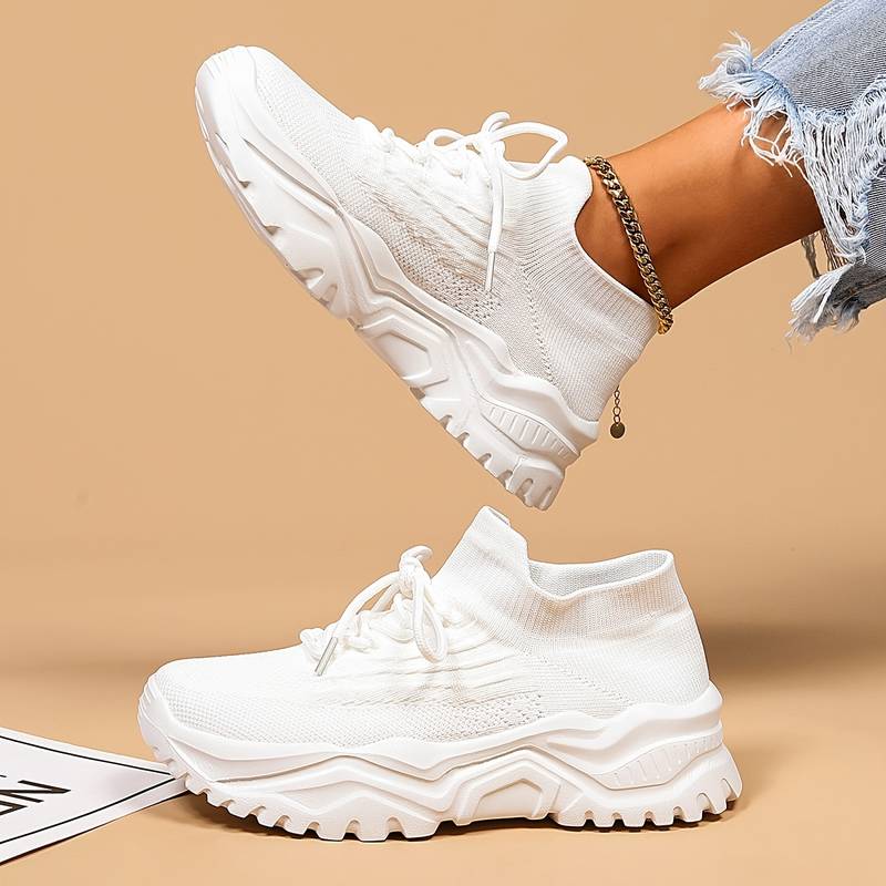 Stylowe ortopedyczne sneakersy damskie - Elena-Biały-35-Trend Polska