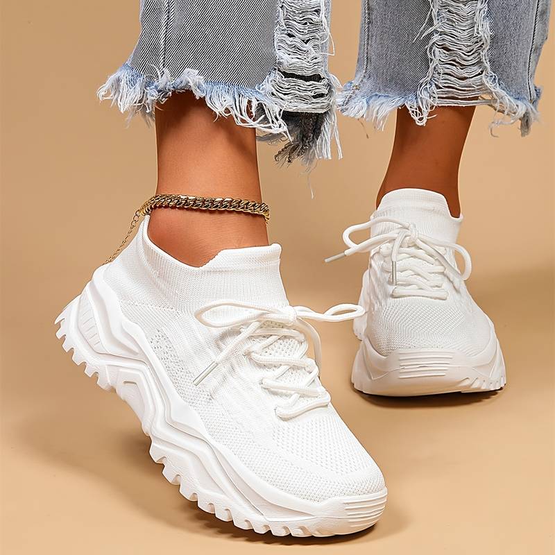 Stylowe ortopedyczne sneakersy damskie - Elena-Biały-35-Trend Polska