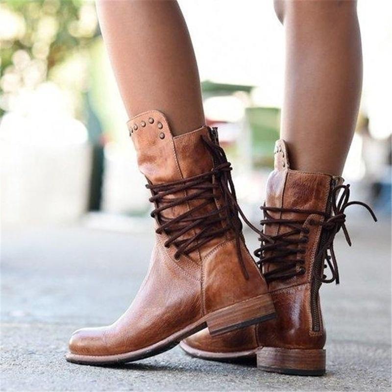 Stylowe Skórzane Buty Damskie - Sophie-Brązowy-36-Trend Polska