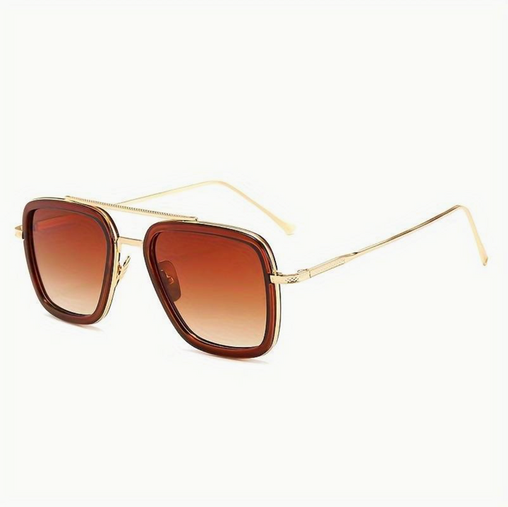 Stylowe uniseksowe okulary przeciwsłoneczne o premium wyglądzie – Miami Luxe-Brązowy-Trend Polska