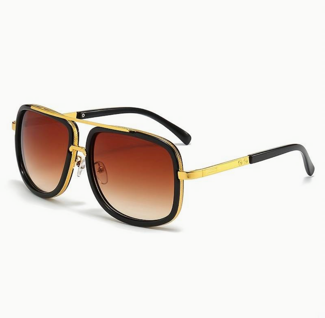 Stylowe unisexowe okulary przeciwsłoneczne o eleganckim wykończeniu – SunEdge Flair-Brązowy-Trend Polska