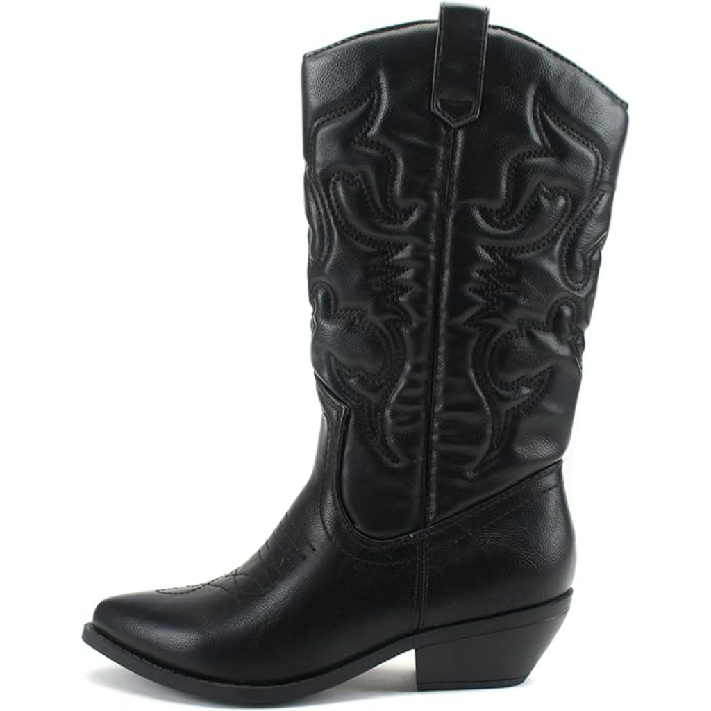 Stylowe, Westernowe, Punktowane Kowbojskie Buty - Gracia-Czarny-35.5-Trend Polska