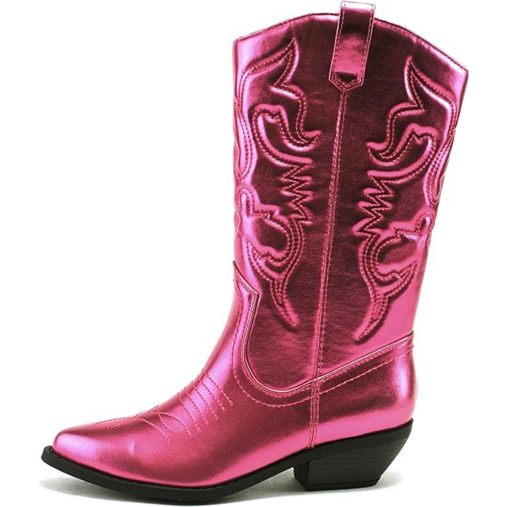 Stylowe, Westernowe, Punktowane Kowbojskie Buty - Gracia-Metaliczna fuksja-35.5-Trend Polska